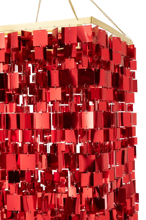 J-Line lampenkap Kandelaar Vierkant - pvc - rood - large