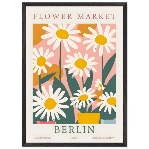 Artfulprints Poster met Lijst Flower market - Berlin II   - 50x70 cm - Meerkleurig