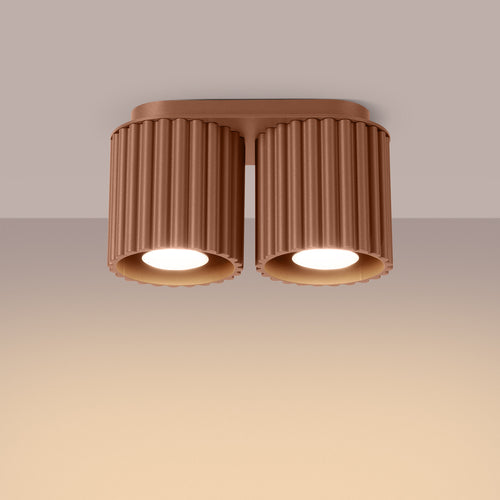 Sollux Lighting Plafondlamp AURA 2 mokka GU10 - 21x10x12cm