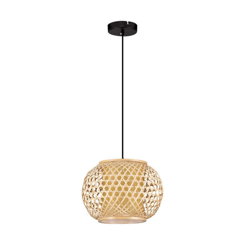 Nova Luce ASMA Hanglamp met draadframe van 30 cm, zandkleurig zwart, E27 fitting, 1x12W