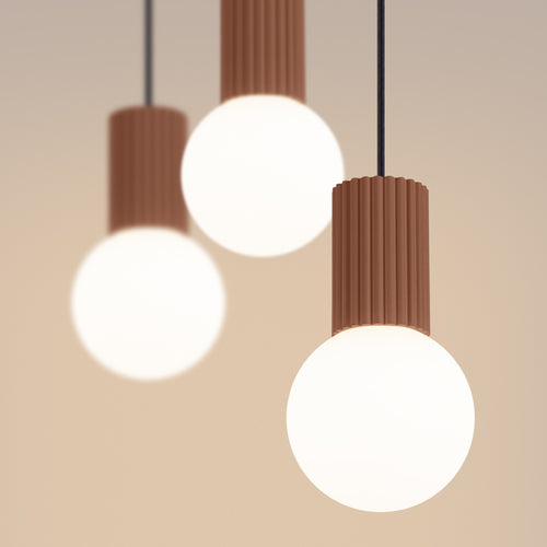 Sollux Lighting Hanglamp HALO 3L mokka - 40x6x120cm