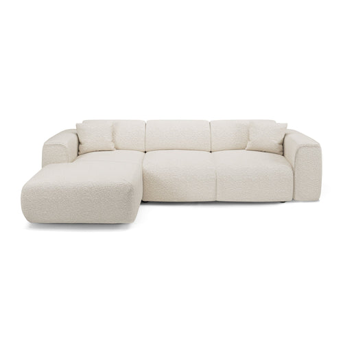 Sia Home - Hoekbanken YUMA - Bouclette stof - Crème - 283cm