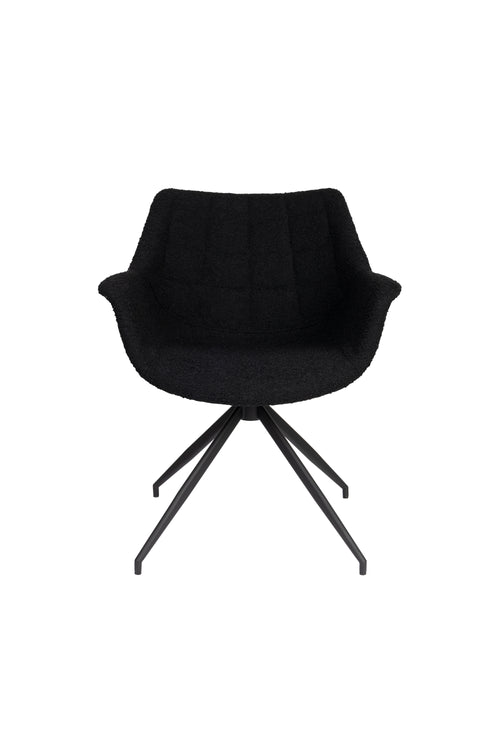 Zuiver Doulton Swivel Armstoel Zwart - Set van 2 - vtwonen shop
