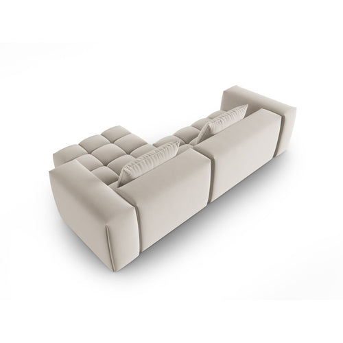 Cosmopolitan Design - Modulaire hoekbank rechts Verona 3-zits, flueel ecru - 145x260x70cm