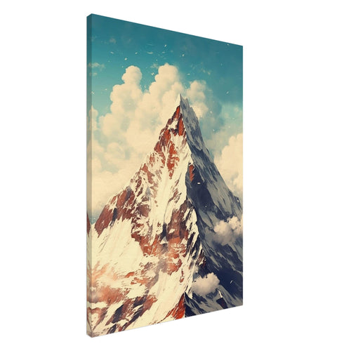 Artfulprints Canvas Top of the mountain canvas - 60x90 cm - Wit