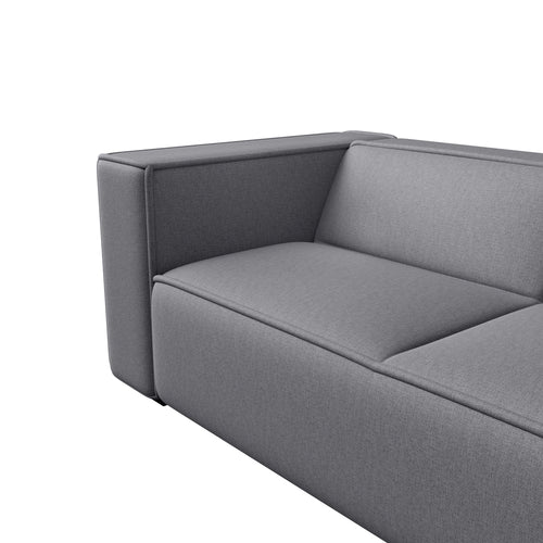 Sia Home - Rechte banken Kaya - Geweven stof - Lichtgrijs - 226cm - vtwonen shop