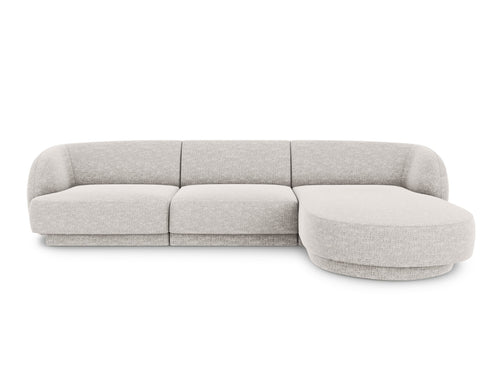 Micadoni rechter hoekbank Miley 4-zits, structurele stof geld - 156x255x70cm