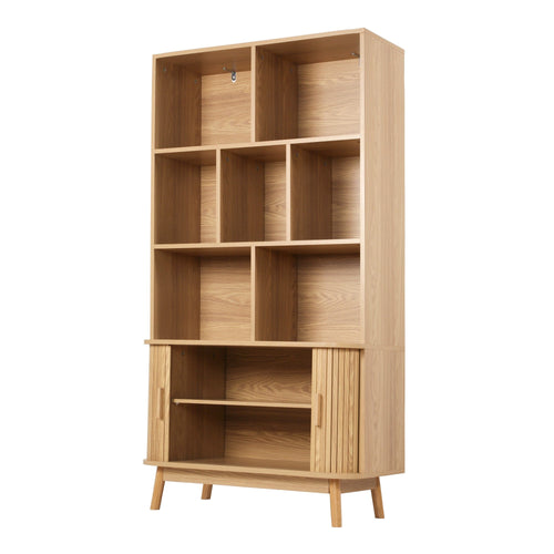 Calicosy - ERNEST Boekenkast Woonkamer - Licht hout - 40x80x157,5 cm