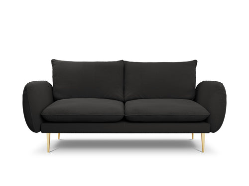 Cosmopolitan Design Bank Vienna 2-zits, boucle, zwart - 92x160x95cm