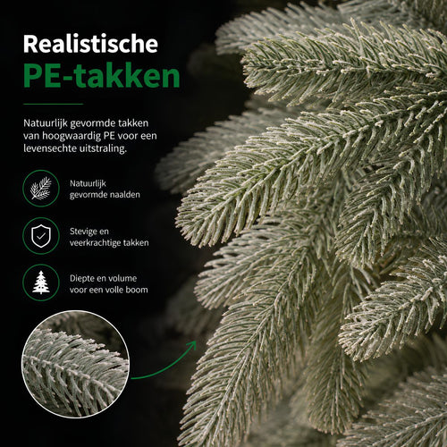 Black Box Trees Nagoya Kerstboom Frosted met Scharnierconstructie - Kunstboom met Volle Uitstraling en 738 Takken - Kerstversiering voor Binnen - H150