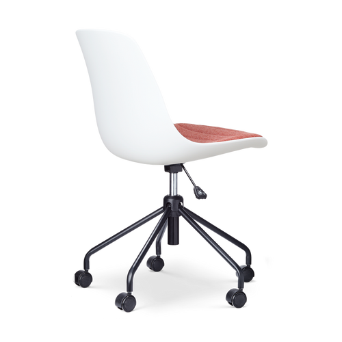 Nolon Nout-Liv Bureaustoel Wit - Terracotta Kussen - Zwart Onderstel