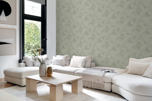 Origin Wallcoverings behang 3D-motief bladeren vergrijsd groen - 50 x 900 cm - 348008 - vtwonen shop