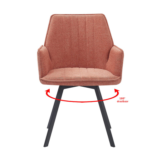 Livingfurn eetkamerstoel Louise Blush - stof - 1 stuk - vtwonen shop