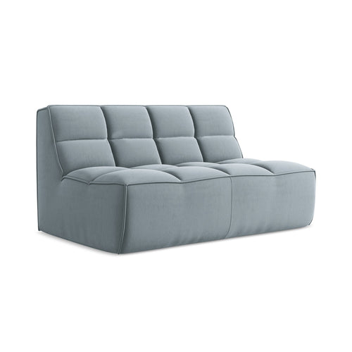 LaMiaSofa Tweezits modulaire bank Belluno - velours - lichtblauw - 160x93x75