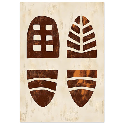 Artfulprints Poster Boho – Primitive forms   - A4 21x29.7 cm - Terracotta
