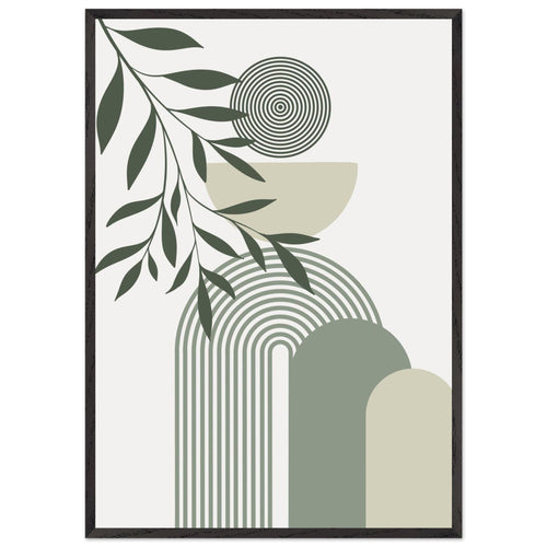Artfulprints Poster met Lijst Boho – Olive balance   - 70x100 cm - Groen