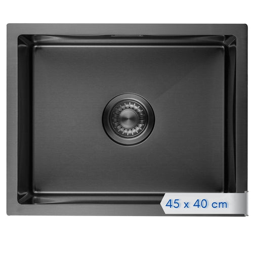 LOMAZOO spoelbak Lynx - RVS - antraciet/gun metal - 45 x 40 cm