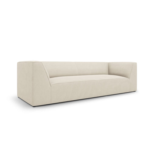 Cosmopolitan Design - Bank Siena 3-zits, ribfluwelen lichtbeige - 92x232x69cm