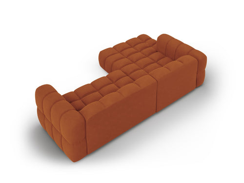Cosmopolitan Design Modulaire hoekbank links Sky 4-zits, flueel, terracotta - 162x272x70cm