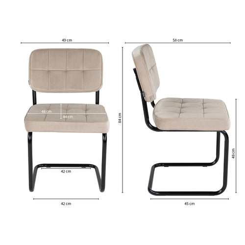 Kick buisframe stoel Ivy - Champagne - vtwonen shop