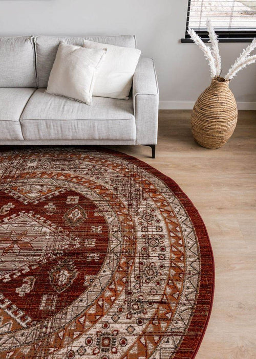 Interieur05 vintage vloerkleed Aila - oranje -  Ø 160 cm