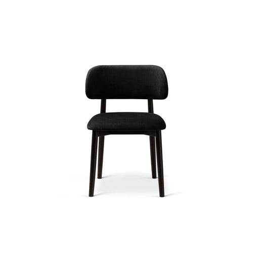 Set van 2 fluwelen stoelen Evan flueel zwart - 51x49.5x77cm