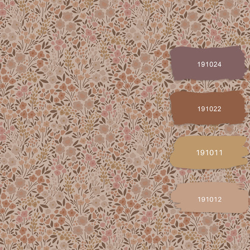 ESTAhome behang bloemetjes terracotta roze - 53 cm x 10.05 m - 139700 - vtwonen shop