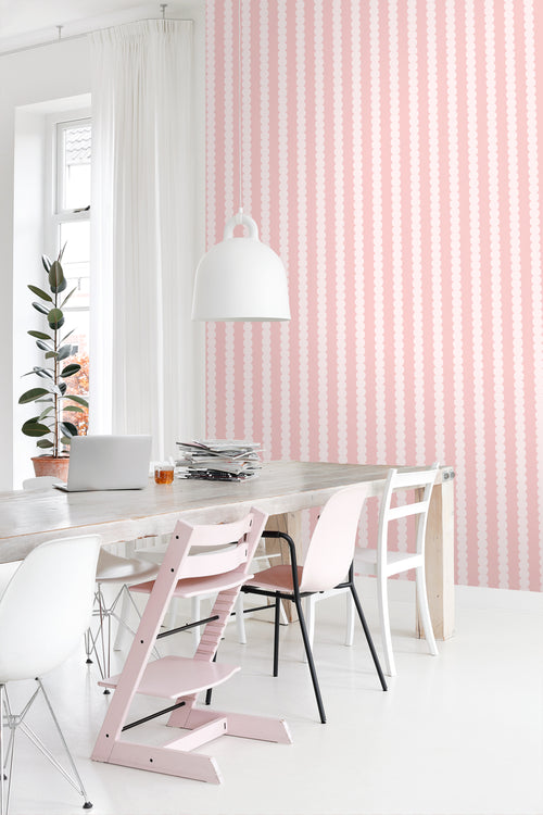 ESTAhome behang grafische print pastel roze - 0.53 x 10.05 m - 131745