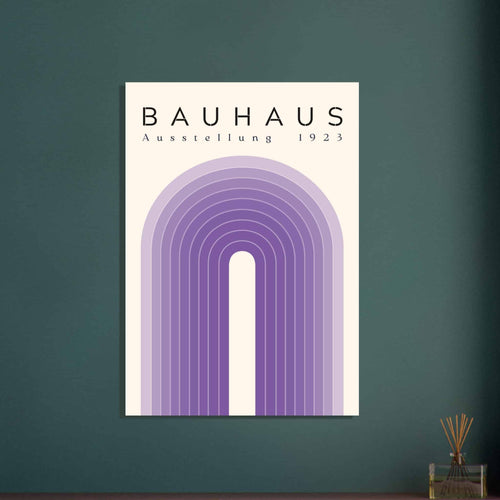 Artfulprints Poster met Lijst Bauhaus - Purple rainbow   - A4 21x29.7 cm - Paars