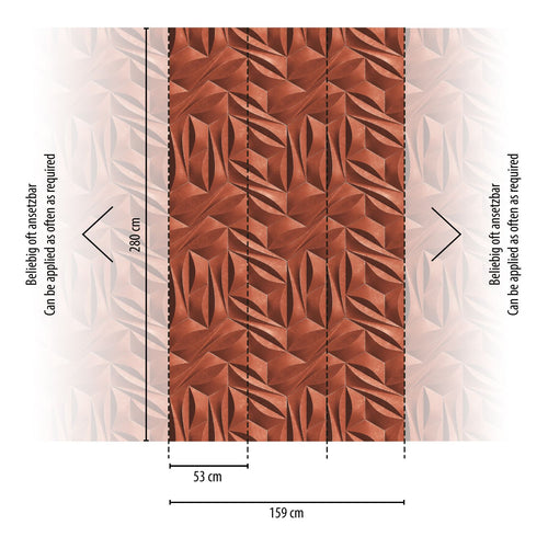 Livingwalls fotobehang 3D-motief rood en wit - 159 x 280 cm - AS-391793