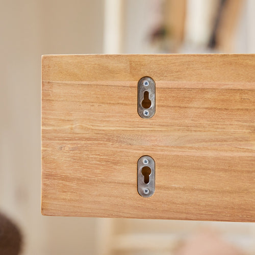 Tikamoon Wandplank voor kinderkamer van massief teakhout 100 cm - Naturel