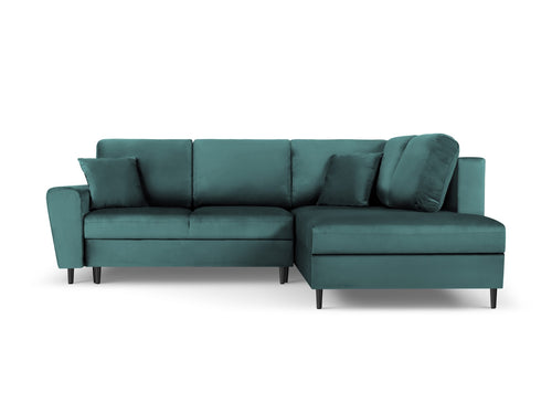 Cosmopolitan Design Converteerbare hoekbank rechts met opbergdoos Kyoto 5-zits, flueel, olie - 194x243x88cm