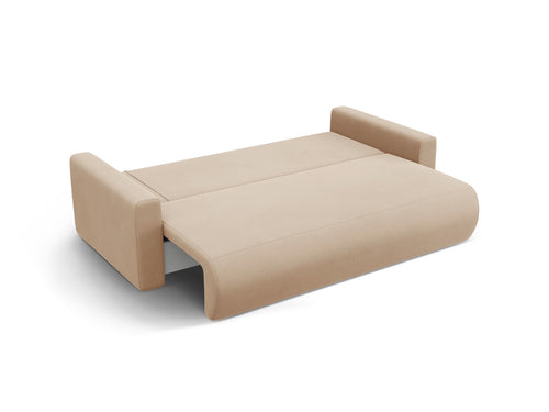 Cosmopolitan Design Slaapbank met opbergdoos Belfast 3-zits, flueel amandelbeige - 105x238x84cm