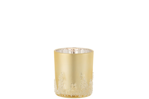 J-Line windlicht Suiker - goud - large - 2 stuks