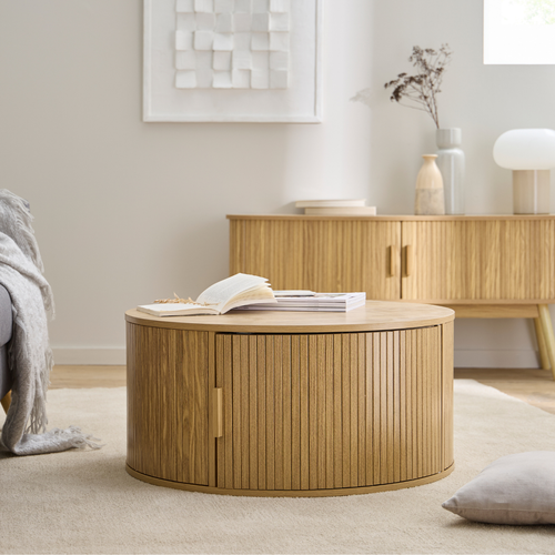 Calicosy - ERNEST Salontafel - Licht hout - 75x75x35,5 cm