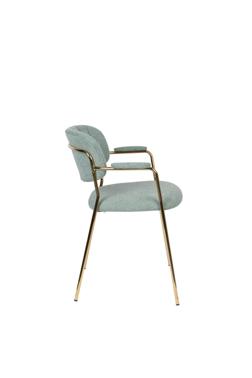 Housecraft Living Jolien Eetkamerstoelen armleuning Goud/Lichtgroen - Set van 2 - vtwonen shop