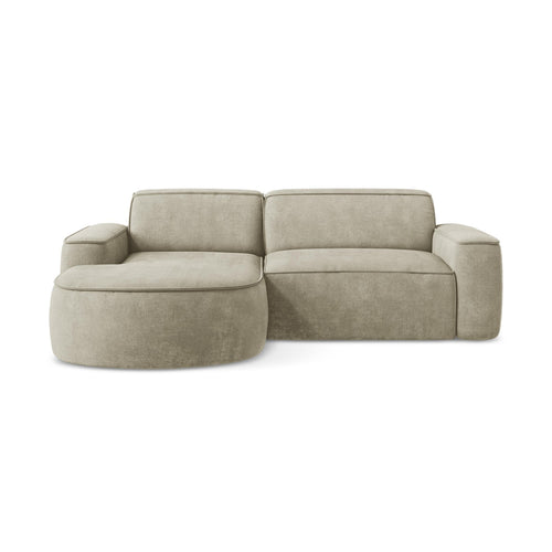 LaMiaSofa hoekbank links Melissa - chenille stof - beige - 224x166x70