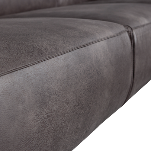 WOOOD hoekbank rechts Statement - Lederlook - Donkergrijs - 77x274x210