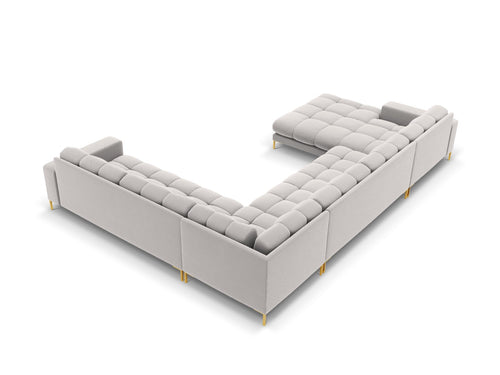 Cosmopolitan Design Panoramische hoekbank rechts Bali 7-zits, flueel, geld - 256x327x75cm