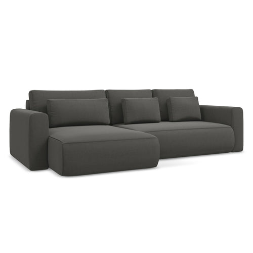 LaMiaSofa hoekbank links Perugia - velours - staal - 278x149x82