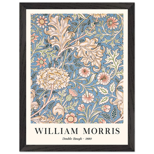 Artfulprints Poster met Lijst William Morris - Double bough 1890   - 30x40 cm - Blauw