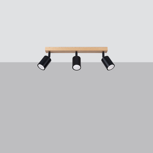 Sollux Lighting Plafondlamp VERDO 3L zwart - 61x45x17,5cm