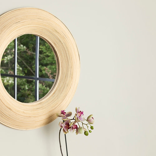 Hübsch spiegel Blush - bamboe/spiegelglas - ø60xh6cm - vtwonen shop