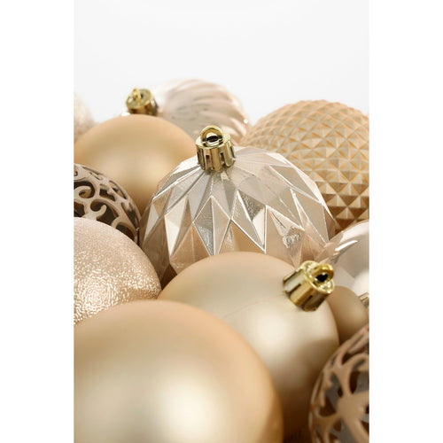 Mica Decorations Bal onbreekbaar creme 60 stuks - d7cm - Onbreekbaar - Crème