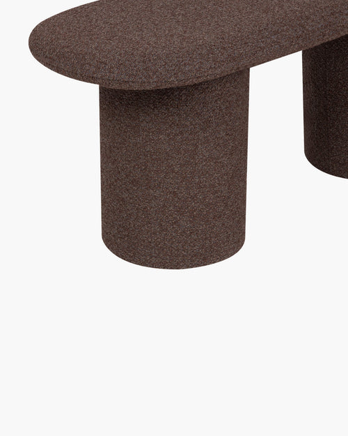 noo.ma Rull Bench - gestoffeerde bank 130 cm, Chocolate Brown Bouclé