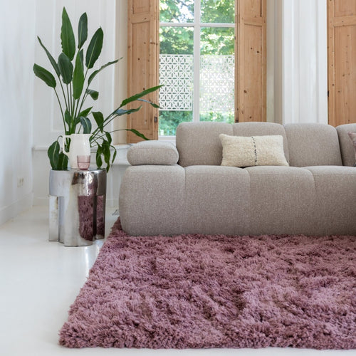 Hoogpolig vloerkleed Pilo Darkpink Polyester Interieur05