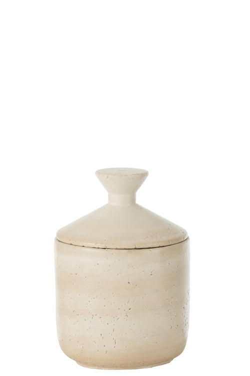 J-Line voorraadpot decoratief olina - cement - creme - large - vtwonen shop