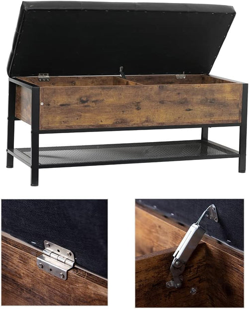 Furnilux Schoenenbank met opbergruimte Nexus - Bruin - 100x35x45 cm