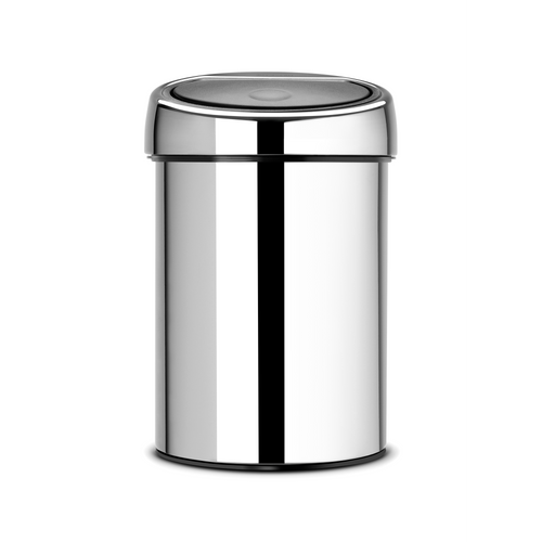 Brabantia Touch Bin afvalemmer, 3 liter, kunststof binnenemmer - Brilliant Steel