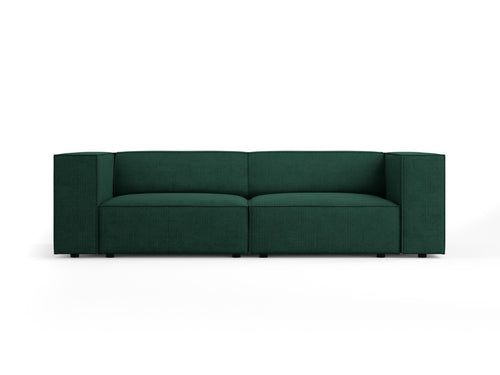 Cosmopolitan Design Bank Arendal 3-zits, chenille met ribbeleffect, flessengroen - 102x204x70cm